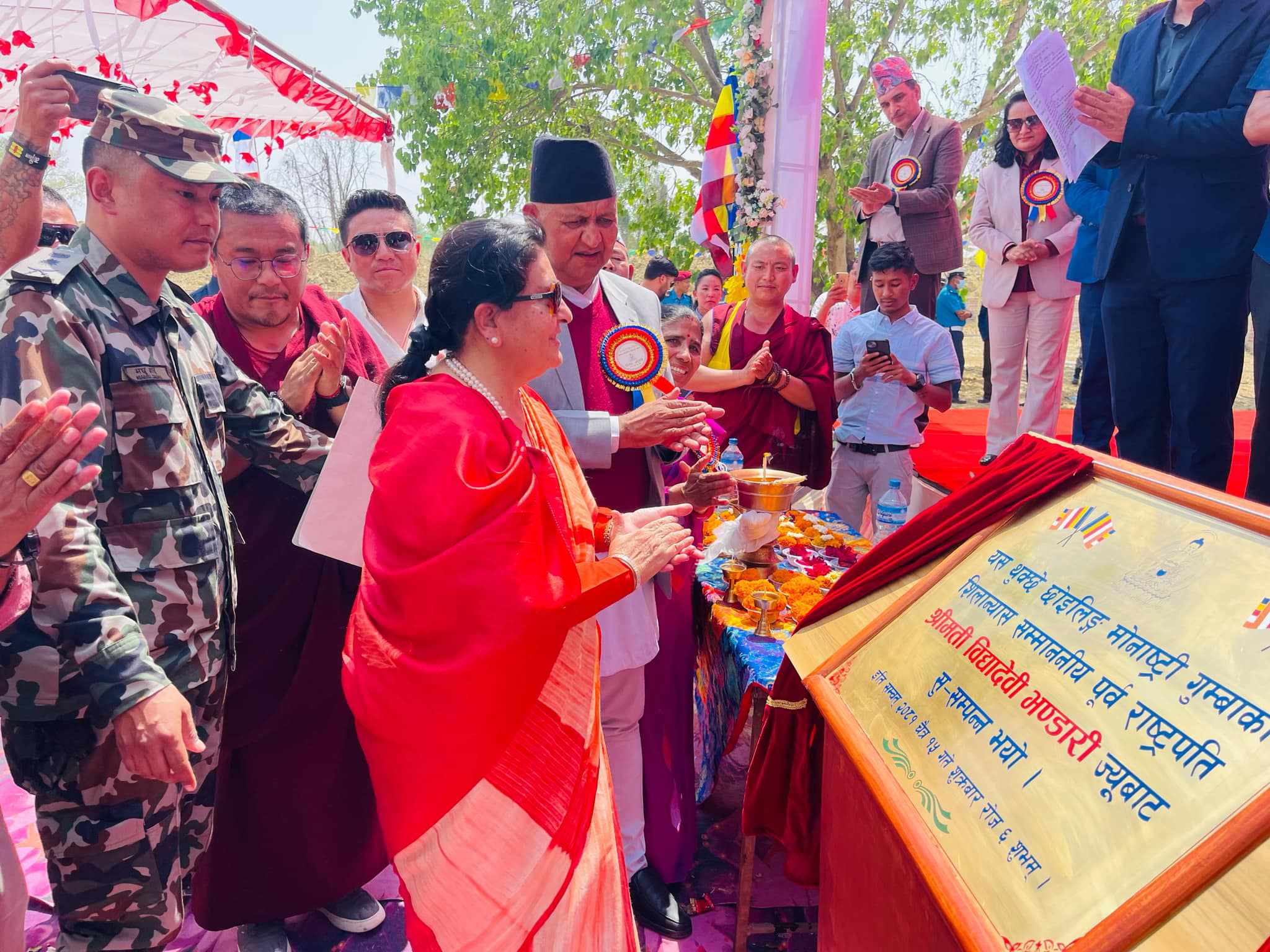 बुद्धका सन्देशलाई विश्वभर फैलाएर शान्तिदूतको भूमिका निर्वाह गर्न सकिन्छः पूर्व राष्ट्रपति भण्डारी