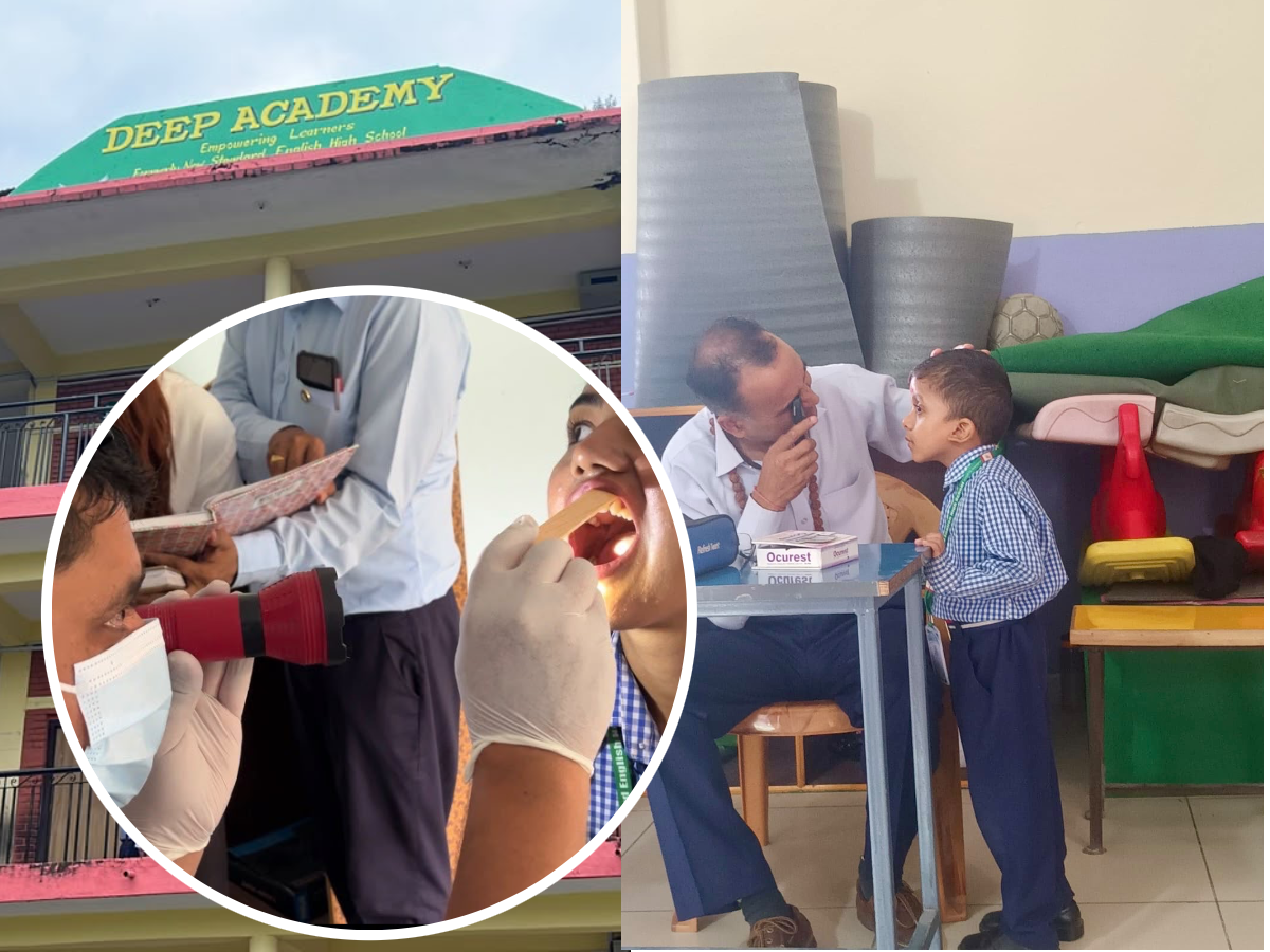 दीप एकेडेमिमा ४ सय विद्यार्थीको दाँत, मुख तथा आँखा परीक्षण